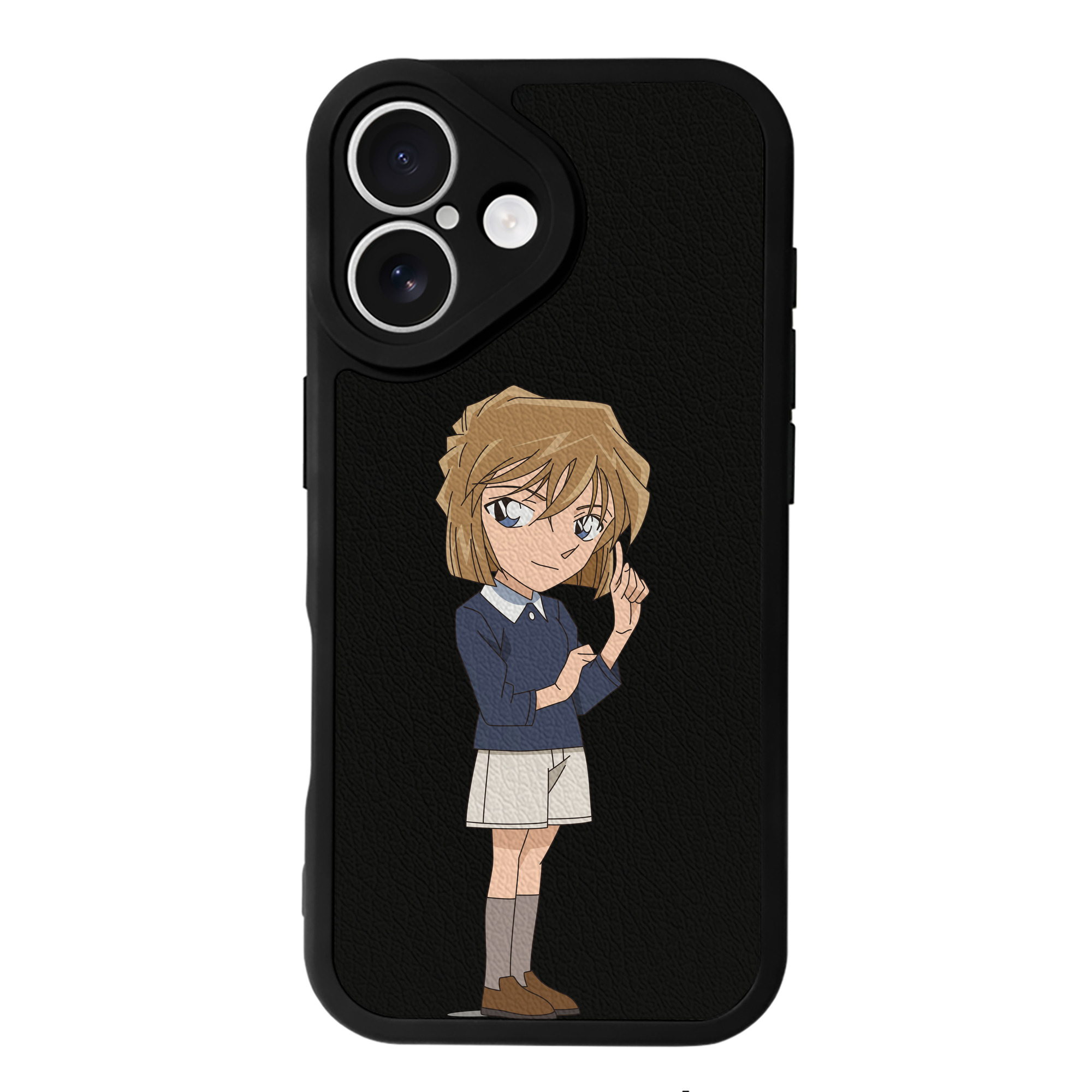 （画像用） 名探偵コナン 灰原 哀 はいばら あい Detective Conan Anita Hailey、Vi Graythorn Haibara Ai 【iPhone 16シリーズ対応】シリコンスマホケース（レザー調） 材質：シリコン
